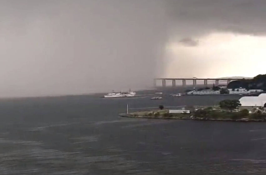  Tempestade ‘devora’ ponte Rio-Niterói e assusta moradores do Rio