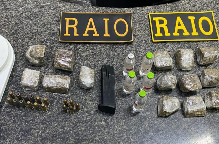  Iguatu: BPRAIO efetua apreensão de  drogas e arma com munições.