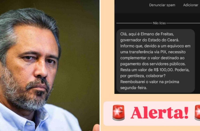  Golpistas se passam por governador Elmano e pedem R$ 100 para pagamento de servidores.