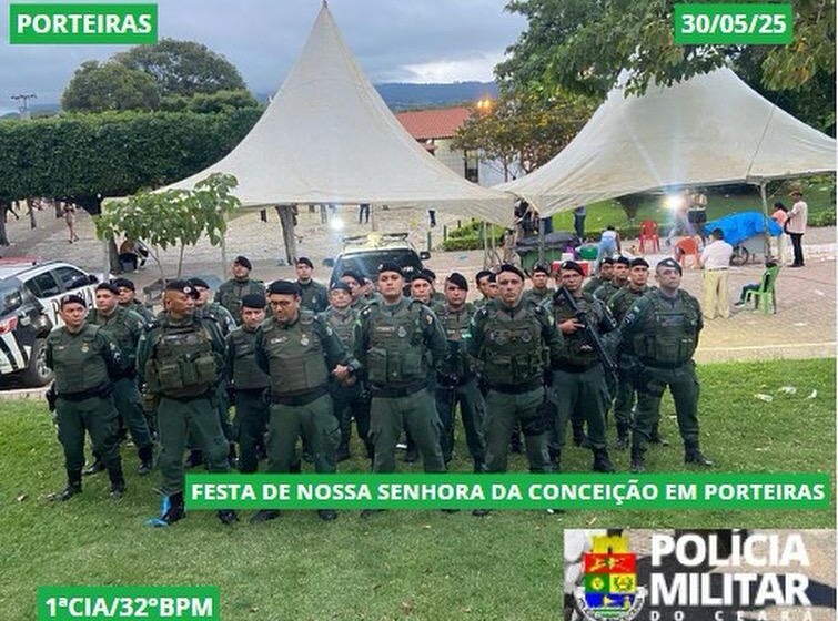  Porteiras: Polícia Militar garante segurança de festa da padroeira da cidade.