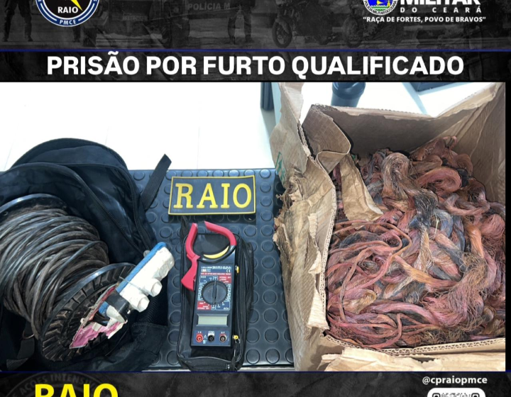  Brejo Santo: Equipe RAIO faz apreensão por furto.