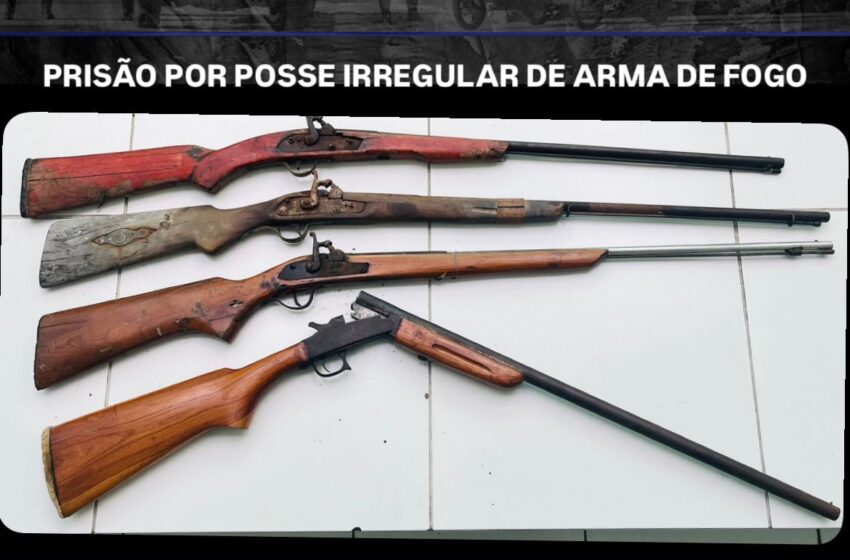 ARARENDÁ: EQUIPE RAIO FAZ APREENSÃO DE ARMAS DE FOGO.
