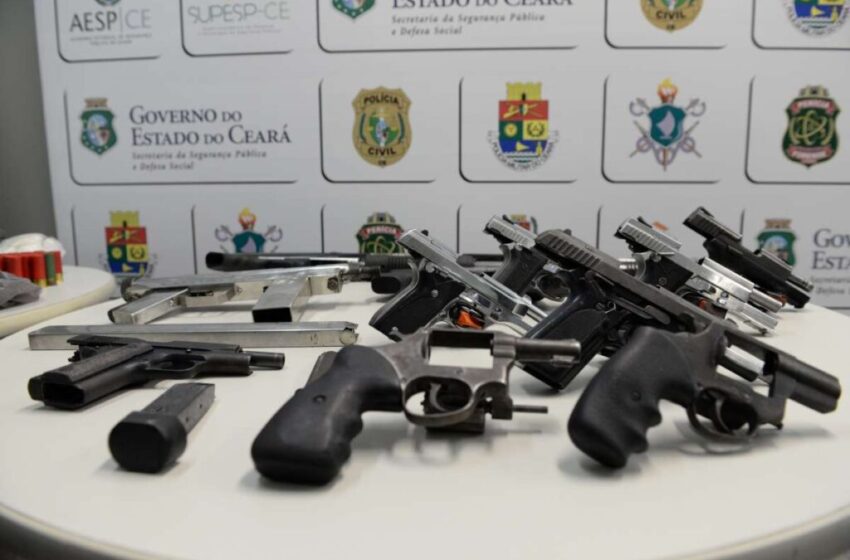  SSPDS aponta aumento na apreensão de armas no Ceará no primeiro semestre de 2025.