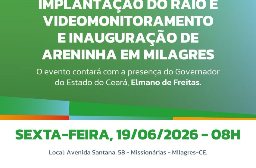  Milagres: Inauguração da base do RAIO nesta sexta-feira.